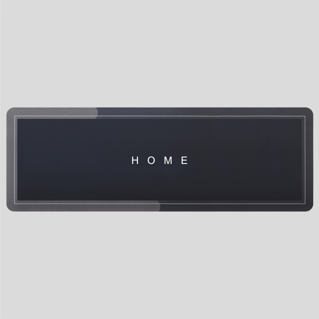 Ultra-absorbent non-slip kitchen and bathroom mat | 200*50 cm - Grey Black