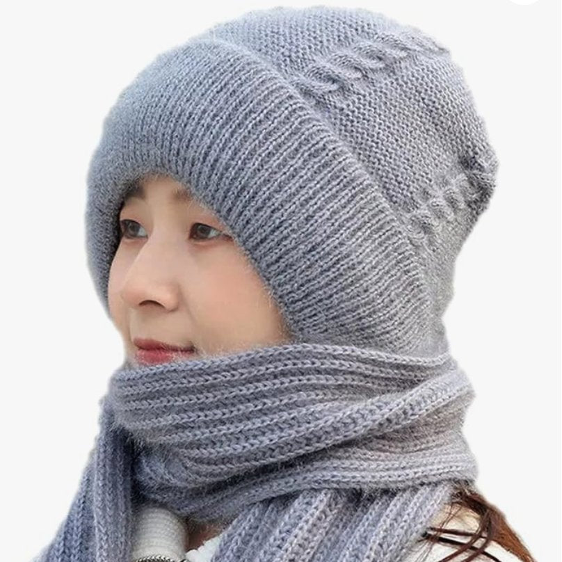 Duo de gorro e cachecol de inverno para mulher para uma elegância acolhedora