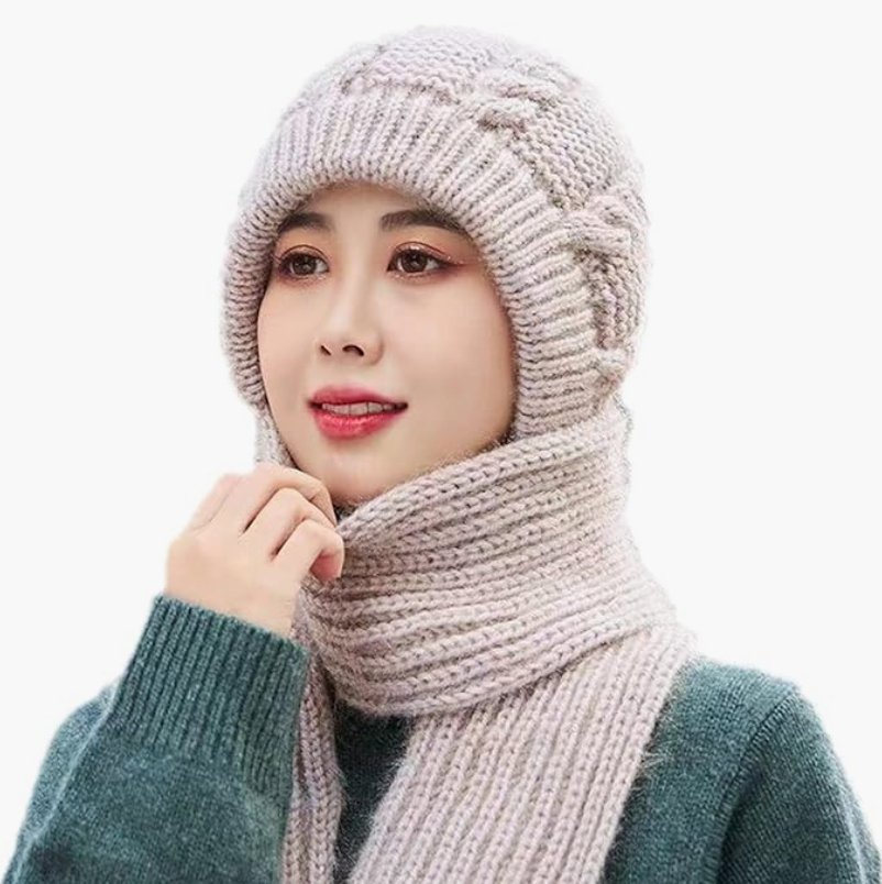 Duo de gorro e cachecol de inverno para mulher para uma elegância acolhedora