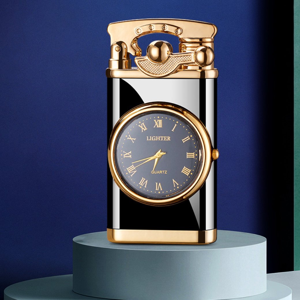 Isqueiro metálico com relógio (recarregável) - O segundo com 50% de desconto - Innovoda