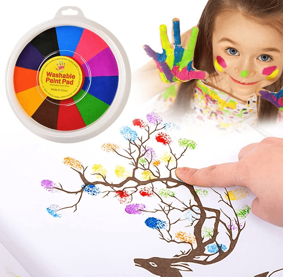 Kit de pintura criativa e divertida com os dedos (12 cores) - Innovoda