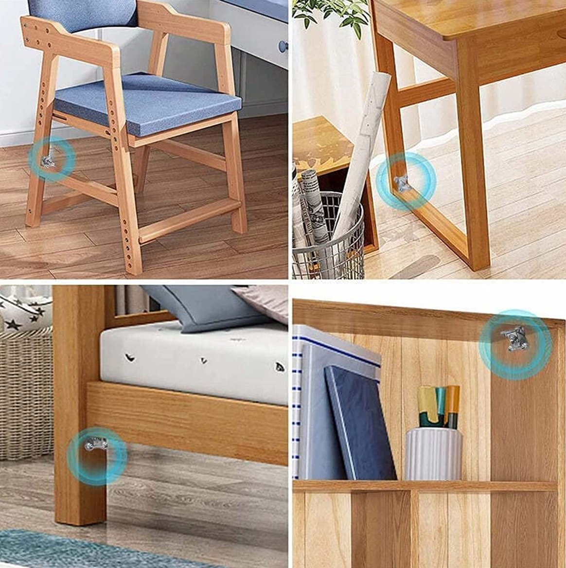 Suportes de canto de liga de zinco - 8 + 4 grátis - Innovoda